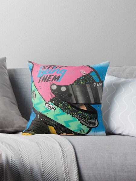 Daniel Ricciardo - Renault F1 graffiti painting by DRAutoArt Throw Pillow