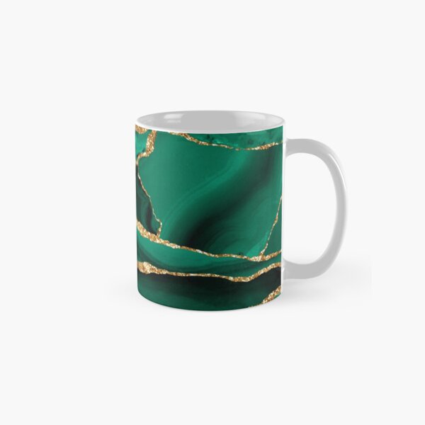 Item preview, Emerald Green Malachite Faux Marble With Gold Glitter designed and sold by MysticMarble.