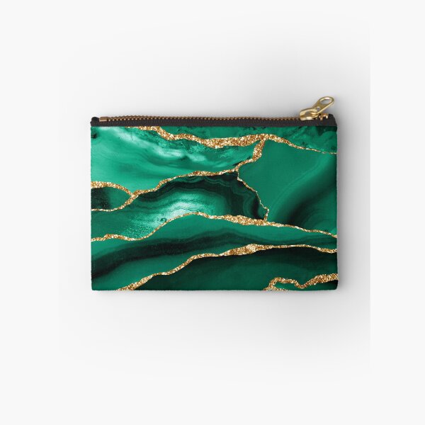 Item preview, Emerald Green Malachite Faux Marble With Gold Glitter designed and sold by MysticMarble.