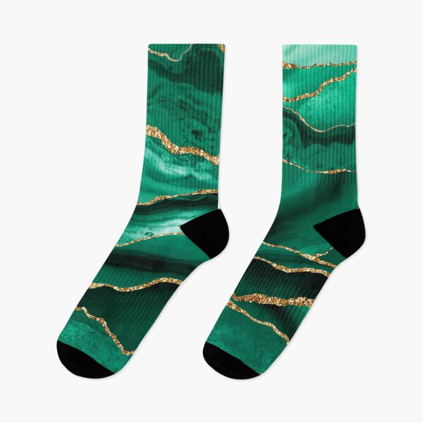 Item preview, Emerald Green Malachite Faux Marble With Gold Glitter designed and sold by MysticMarble.