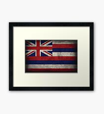 Hawaii State Flag - Aged (Horizontal) Framed Print