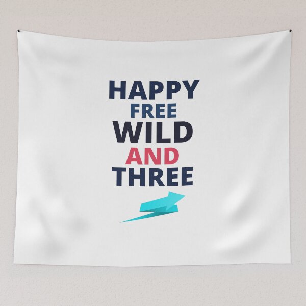 Item preview, happy free wild and three birthday shirt,Girl birthday,birthday Girl,Third birthday shirt,Pink birthday shirt,Three birthday designed and sold by BousboulaStorie.