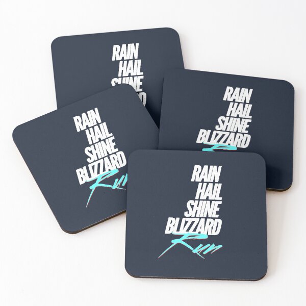 Item preview, Rain Hail Shine Blizzard RUN White on Cyan | Runners World designed and sold by Desznr.