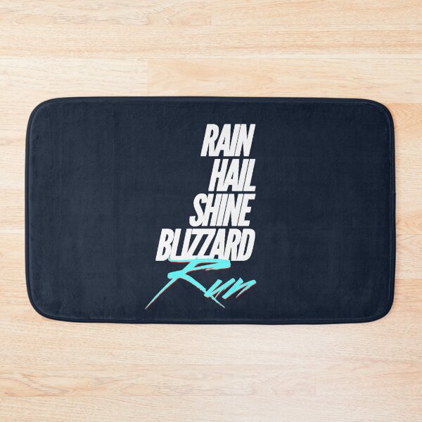 Item preview, Rain Hail Shine Blizzard RUN White on Cyan | Runners World designed and sold by Desznr.