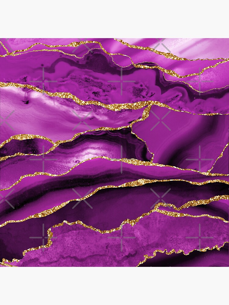 Purple Magenta Malachite Marble With Gold Glitter by MysticMarble
