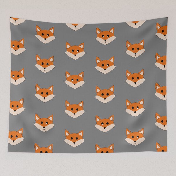Item preview, Cute Furry Fox Face Grey Background designed and sold by DeliliahDoodles.