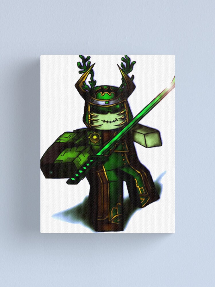 Green Samurai Blox Canvas Print By Pengu8 Redbubble - turtle samurai roblox