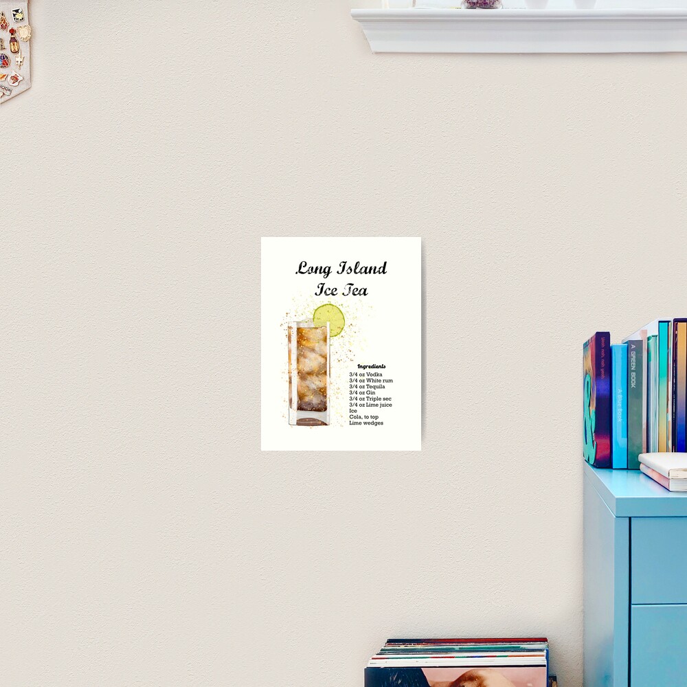 Long Island Iced Tea cocktail recipe splatter painting  Poster