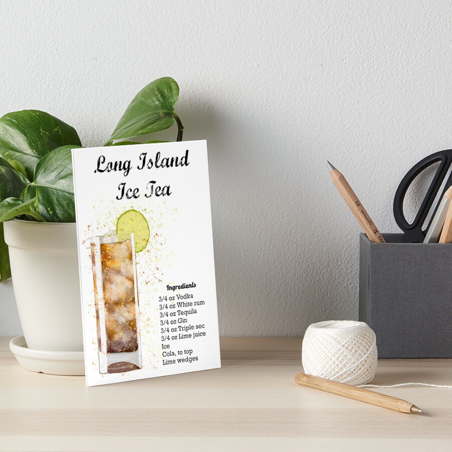 Long Island Iced Tea cocktail recipe splatter painting  Poster