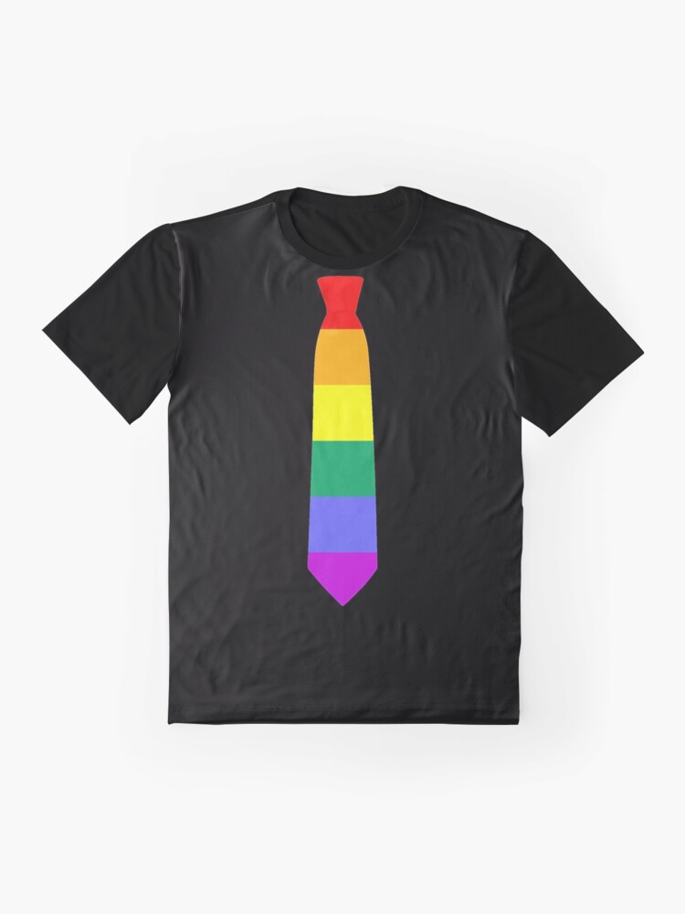 Alternate view of Rainbow Pride Tie Graphic T-Shirt
