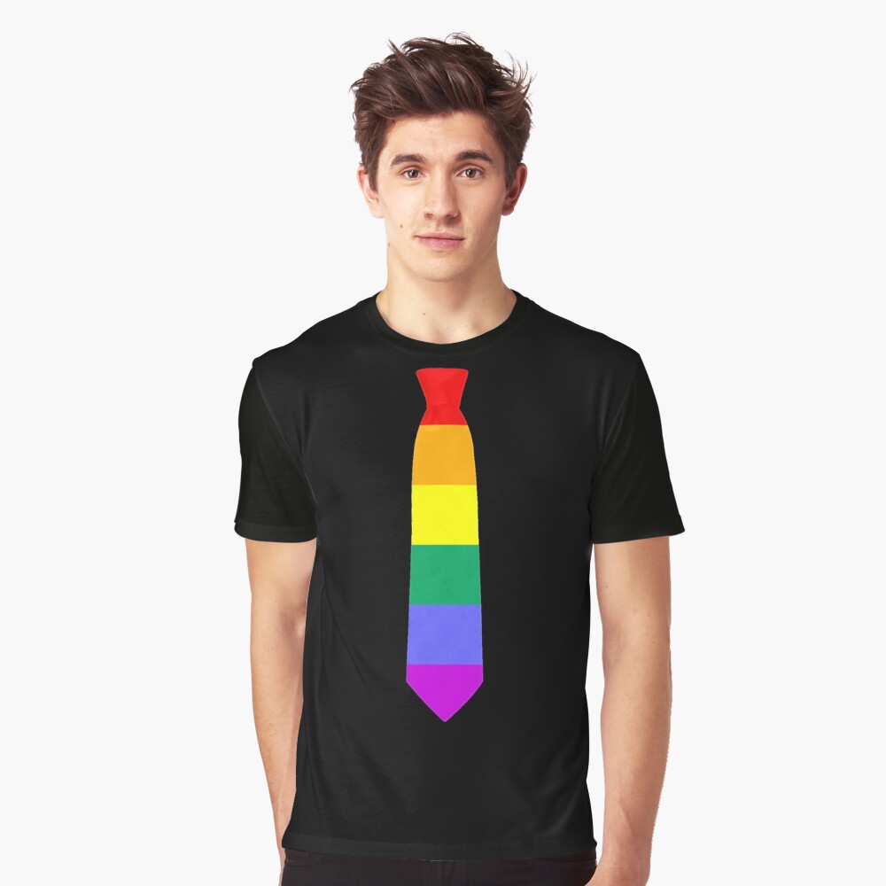 Rainbow Pride Tie Graphic T-Shirt