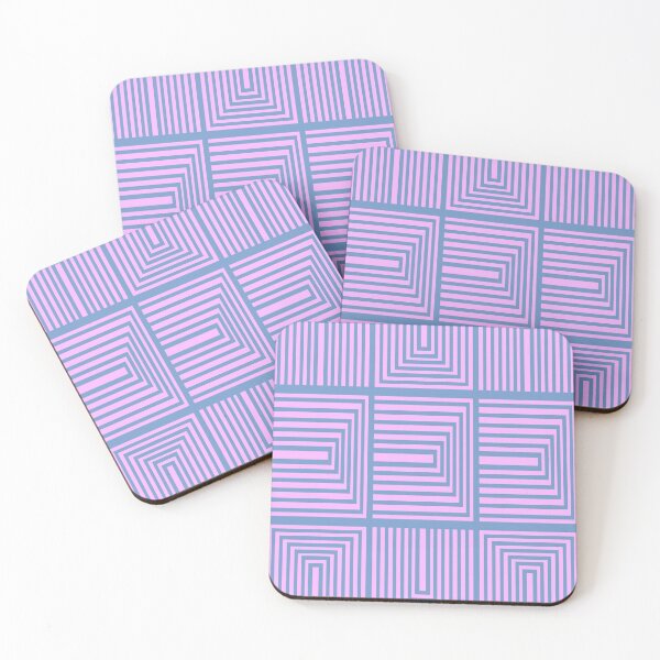 Item preview, Mid Mod Op Art in Pink and Blue designed and sold by JuneJournal.