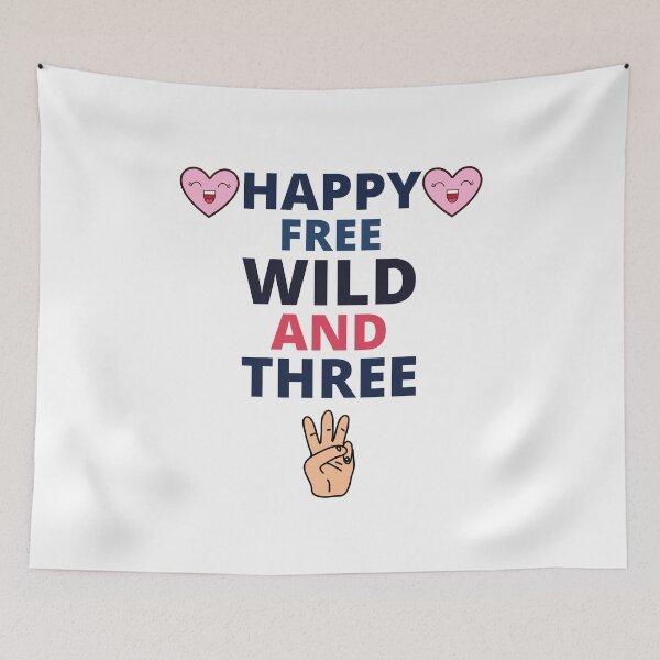 Item preview, happy free wild and three birthday shirt,boy birthday,birthday boy,third birthday boy,boy birthday shirt,three birthday designed and sold by BousboulaStorie.