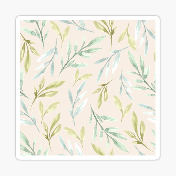Watercolour Leaves Pattern Sticker