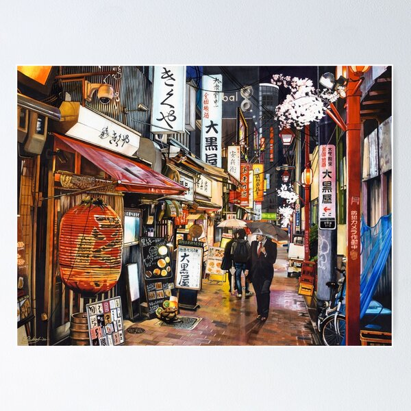 Item preview, Tokyo in the rain designed and sold by ErinNicholls.
