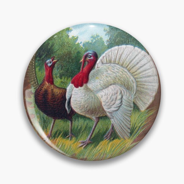 Item preview, Thanksgiving Turkey Couple on Wood Grain Background designed and sold by fenneltea.