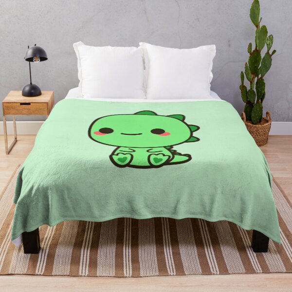 Kawaii Dinosaur Throw Blanket