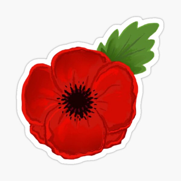 "Poppy. Remembrance Day, Armistice Day, War, Soldier" Sticker by Rezuke