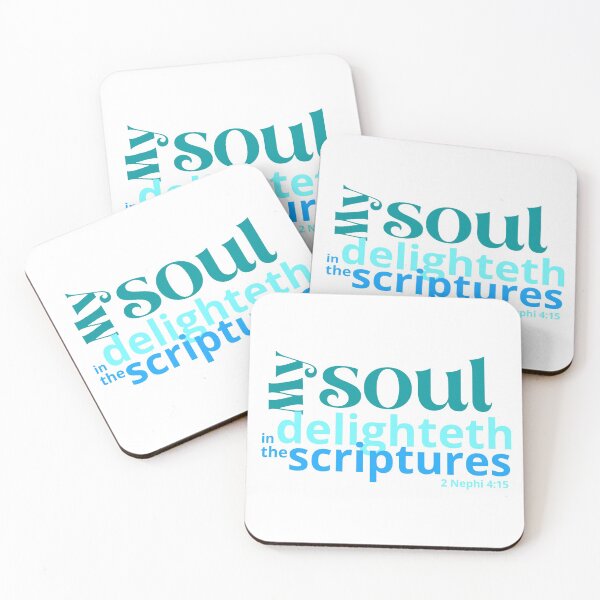 Item preview, My soul delighteth in the scriptures - teal designed and sold by Heather Walton.