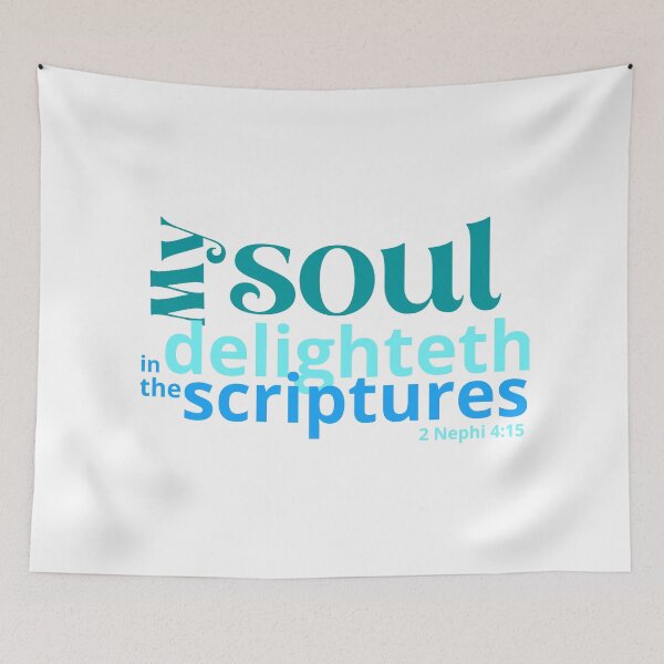 Item preview, My soul delighteth in the scriptures - teal designed and sold by Heather Walton.