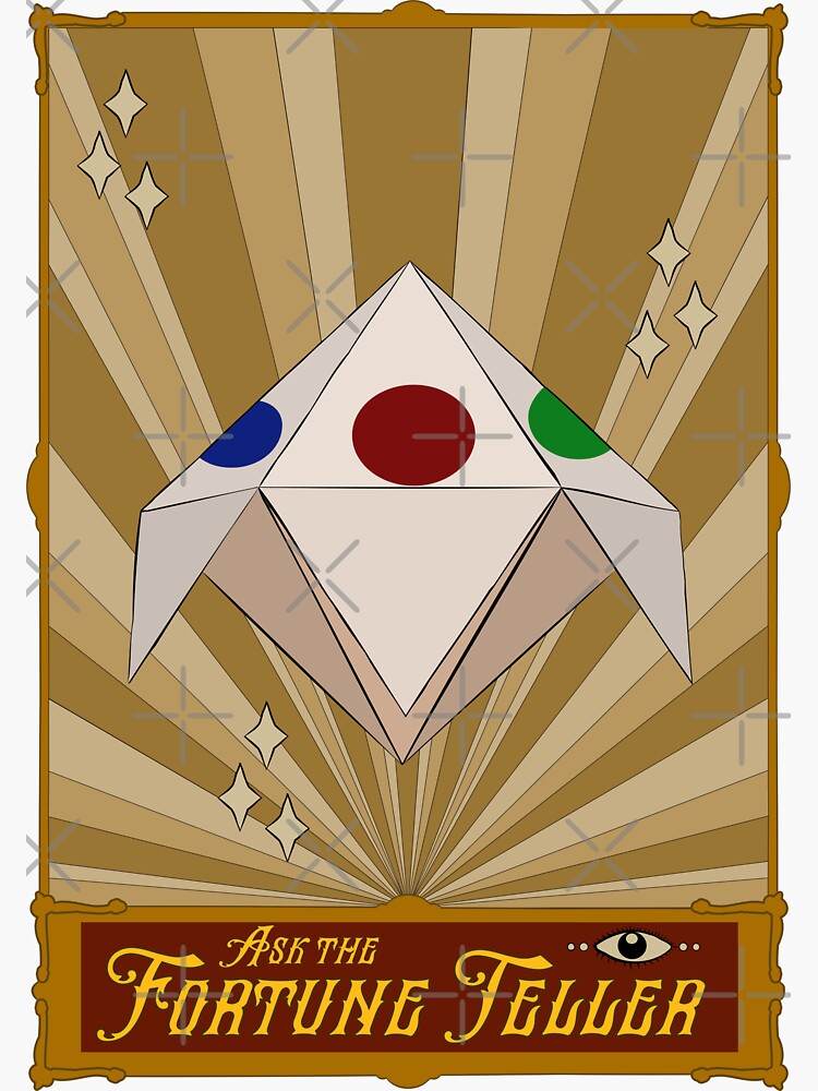 "Ask the Fortune Teller Vintage Colored Card" Sticker for Sale by Punderstandable Redbubble
