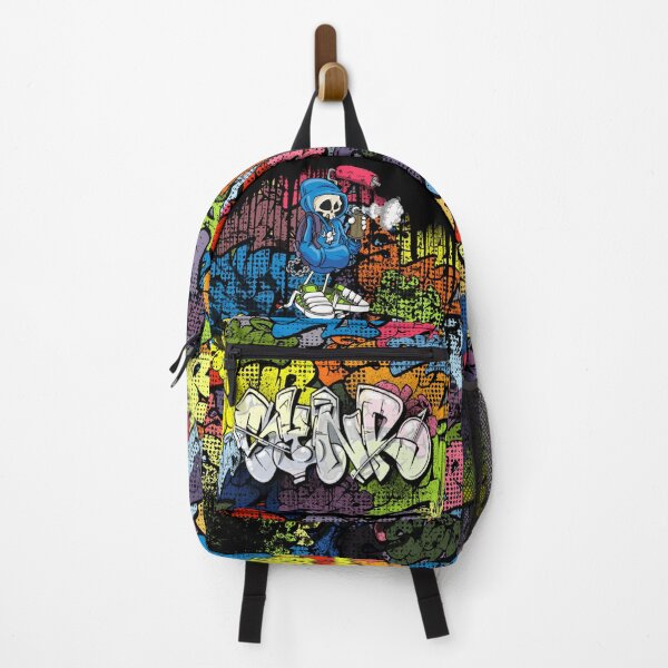 Synr 70s Retro Comic Graffiti Print Backpack for Sale by maniakdraws