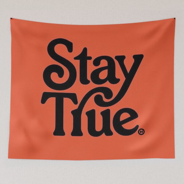 Item preview, Stay True Retro Design Calligraphy designed and sold by mertortanca.