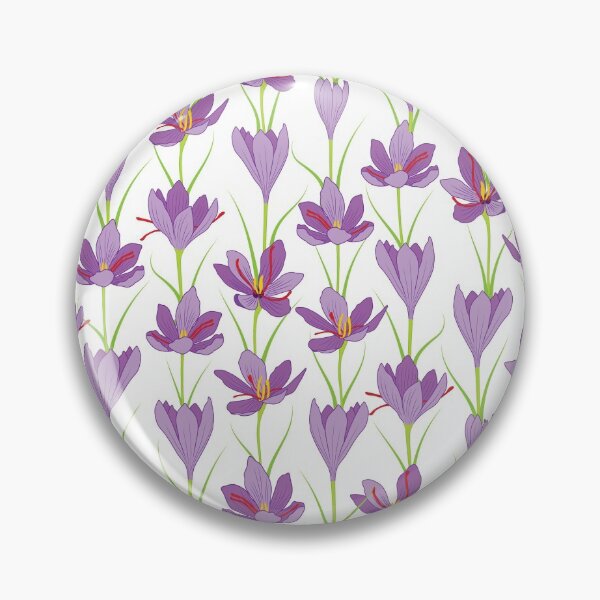 Item preview, Lavender saffron flower pattern on white background designed and sold by The Pattern Mill.