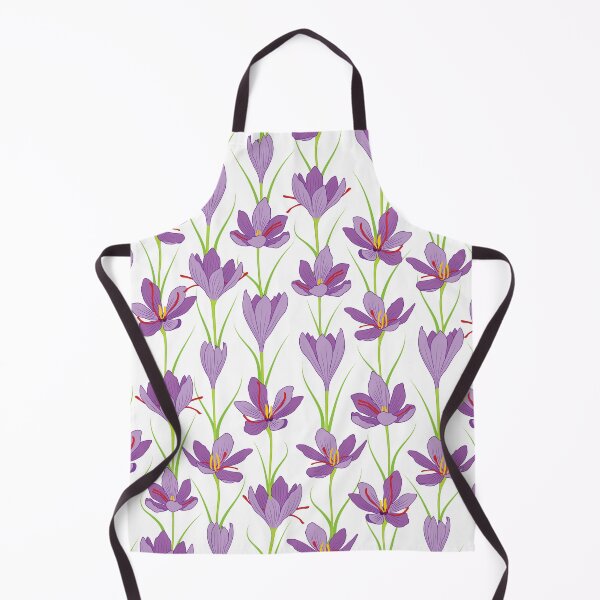 Item preview, Lavender saffron flower pattern on white background designed and sold by The Pattern Mill.