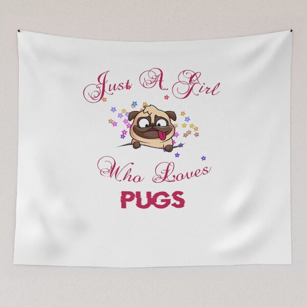 Item preview, Just a Girl Who Loves Pugs designed and sold by TeeStoreMeStore.