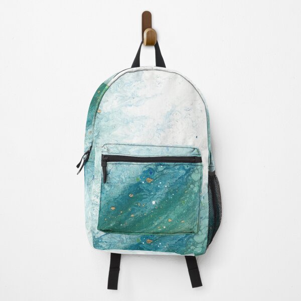 Item preview, White clouds overtop green and blue pour painting designed and sold by YitingZarts.