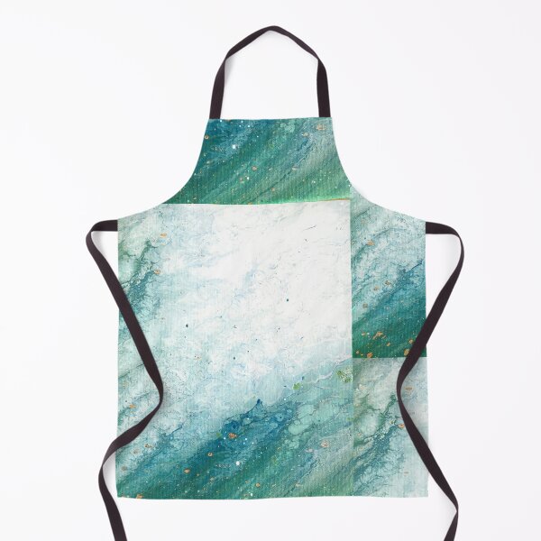 Item preview, White clouds overtop green and blue pour painting designed and sold by YitingZarts.