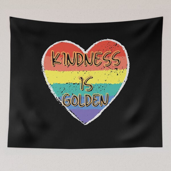 Item preview, Kindness is Golden Rainbow Heart Mental Health Be Kind  designed and sold by RKSDesigns.