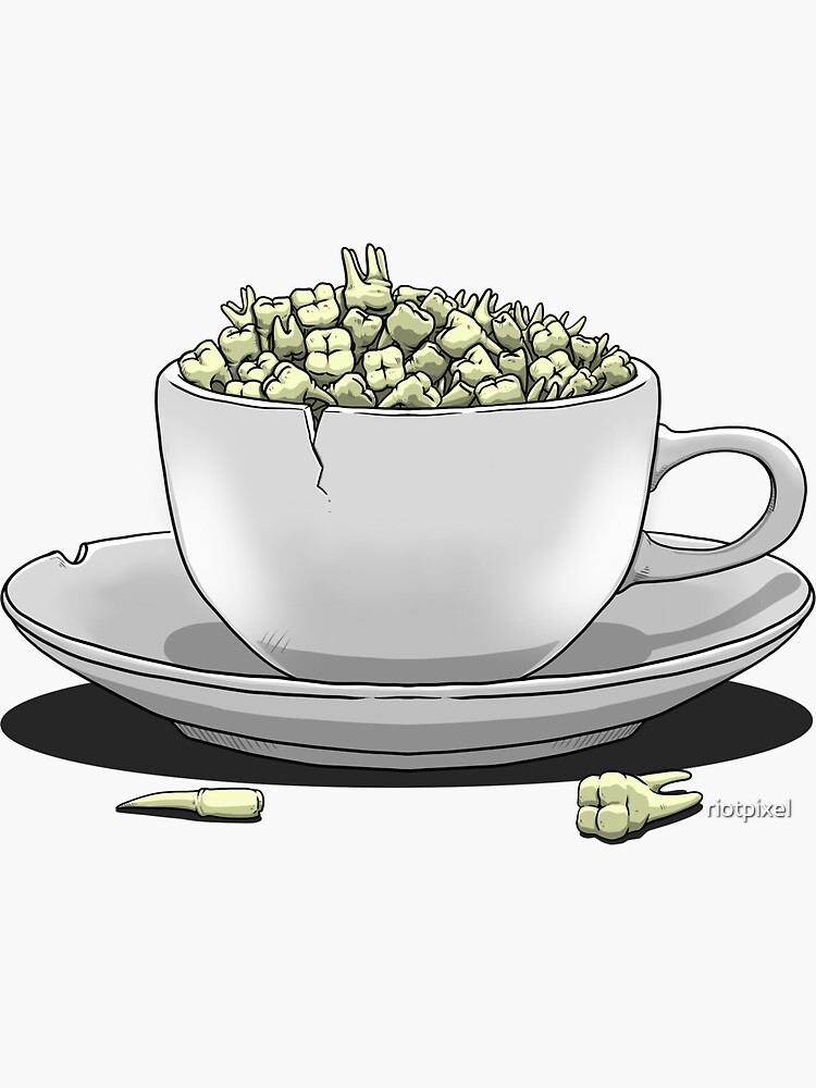 Thumbnail 3 of 3, Sticker, I'm not everyone's cup of teeth designed and sold by riotpixel.