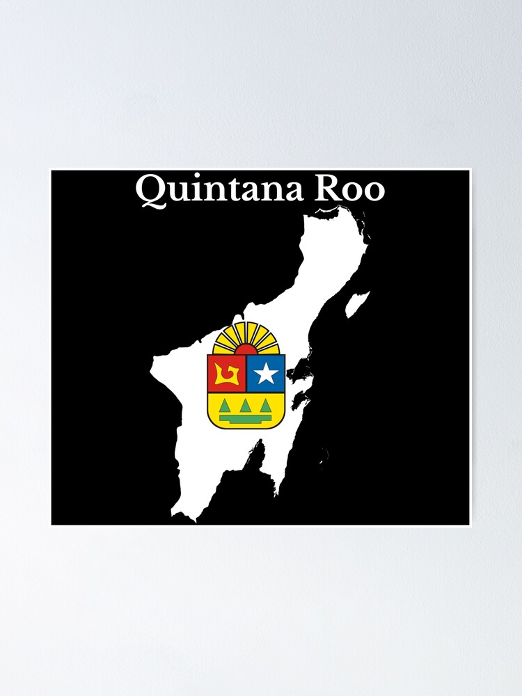 Póster for Sale con la obra «Bandera del mapa del estado de Quintana