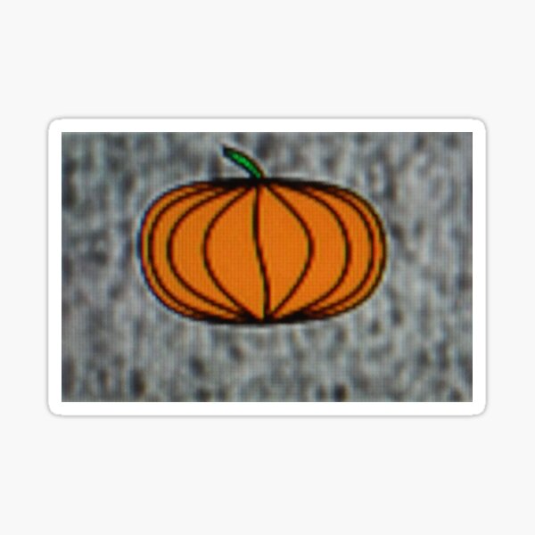 Pumpkin Orange and Black with Green Sticker