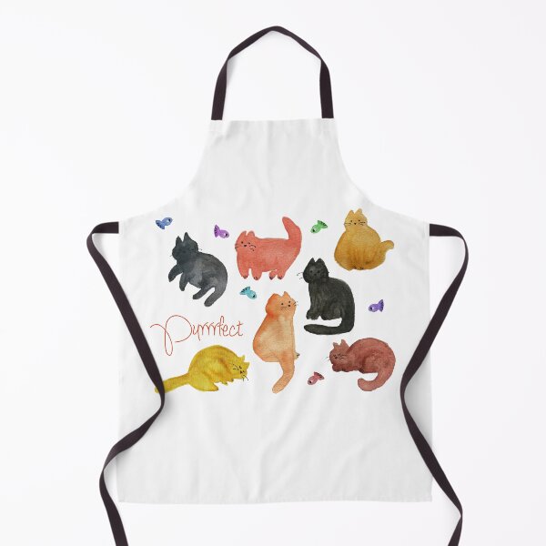 Item preview, Purrrfect watercolor fat cat pattern designed and sold by Onyria Art.