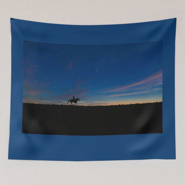 Item preview,  Roping Cowboy Western night sky Neowise comet designed and sold by BerryvineImage.