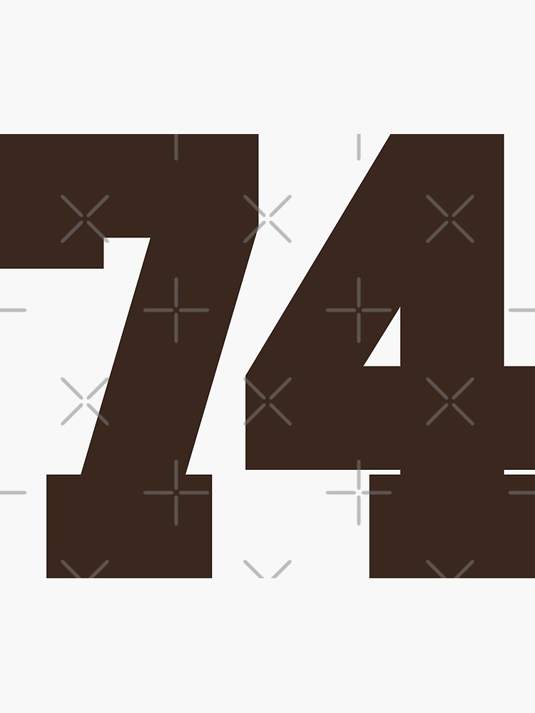 74 Number Cleveland Sports Seventy-Four Brown Jersey | Sticker