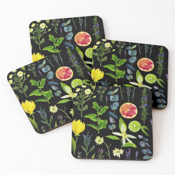 Item preview, My favourite aroma oils on black designed and sold by Kate Vasilchenko Art & Design.