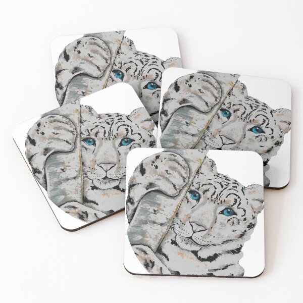 Item preview, Cute snow leopard with blue eyes designed and sold by MimiAnyArt.