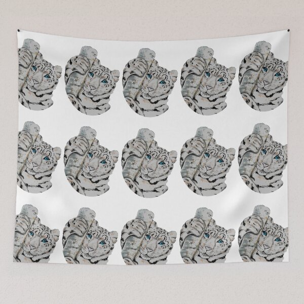 Item preview, Cute snow leopard with blue eyes designed and sold by MimiAnyArt.