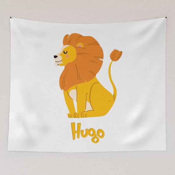 Item preview, Hugo Lion Baby Boy Wild Animal Name designed and sold by HelloFromAja.