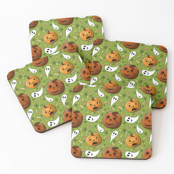 Item preview, Halloween pattern with pumpkin and ghosts designed and sold by JanaMJ.