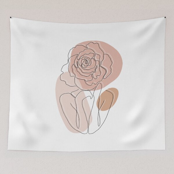 Item preview, Girl with flower head, double one line drawing designed and sold by PaintPsd.
