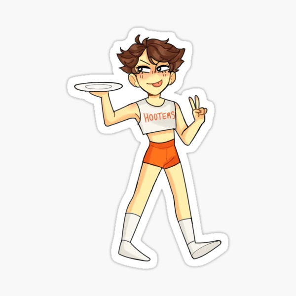 femboy hooters oikawa Sticker for Sale by val-kurry