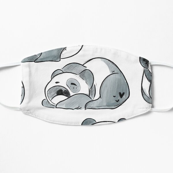 Set of Adorable Cute Illustrated Cartoon Panda Cubs Small Mask