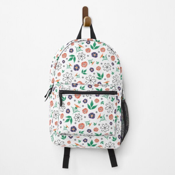 Item preview, White Fancy Folk Floral Pattern designed and sold by CJAura by Claire Jane Johnson.