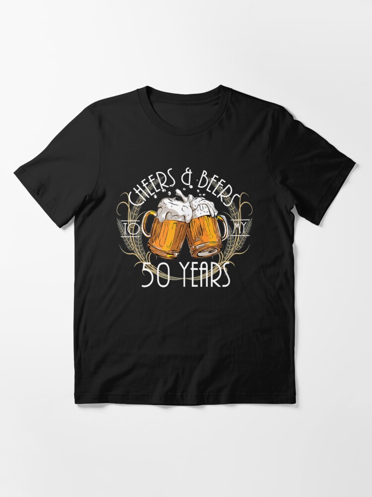 Camiseta divertida de 50 cumpleaños para hombre cheers beers fifty years