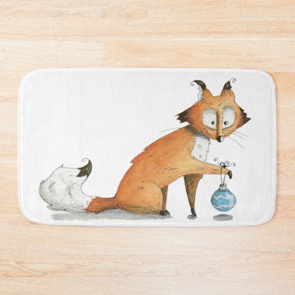 Item preview, Cute fox with christmas ball designed and sold by RAbeille.